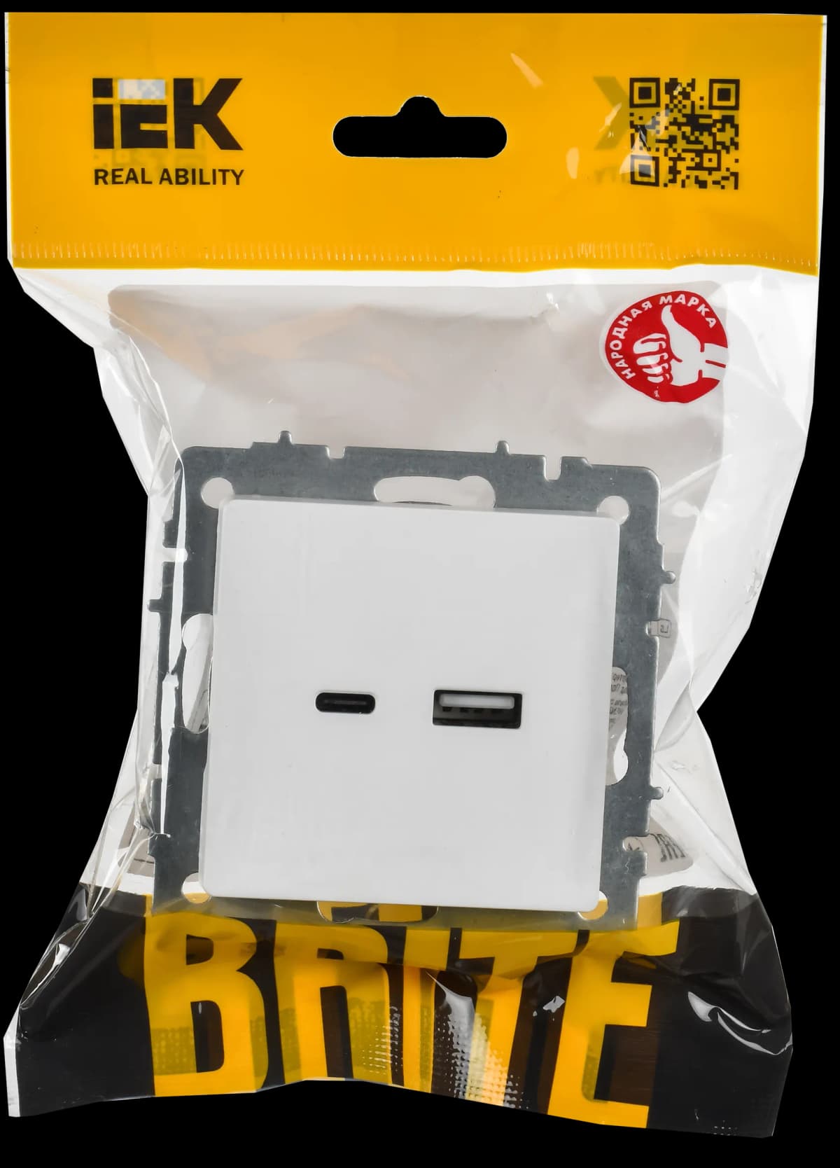 Розетка USB IEK BRITE BR-U22-018-K91 (белый арктический), фото 2