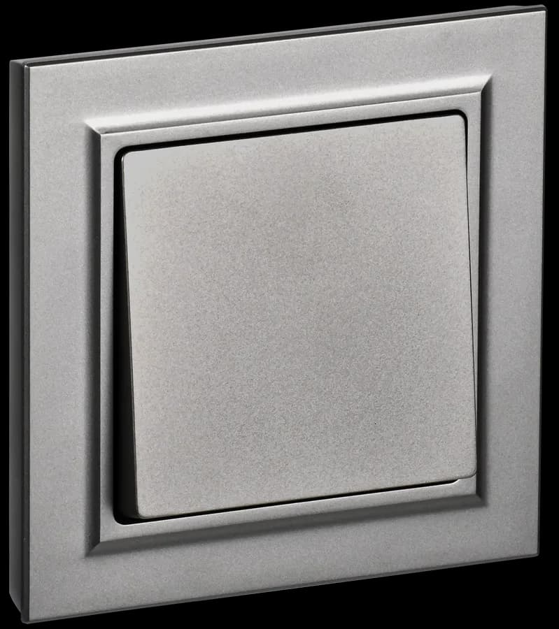 Выключатель 1-клавишный IEK BRITE BR-V10-0-10-K46-F (сталь)
