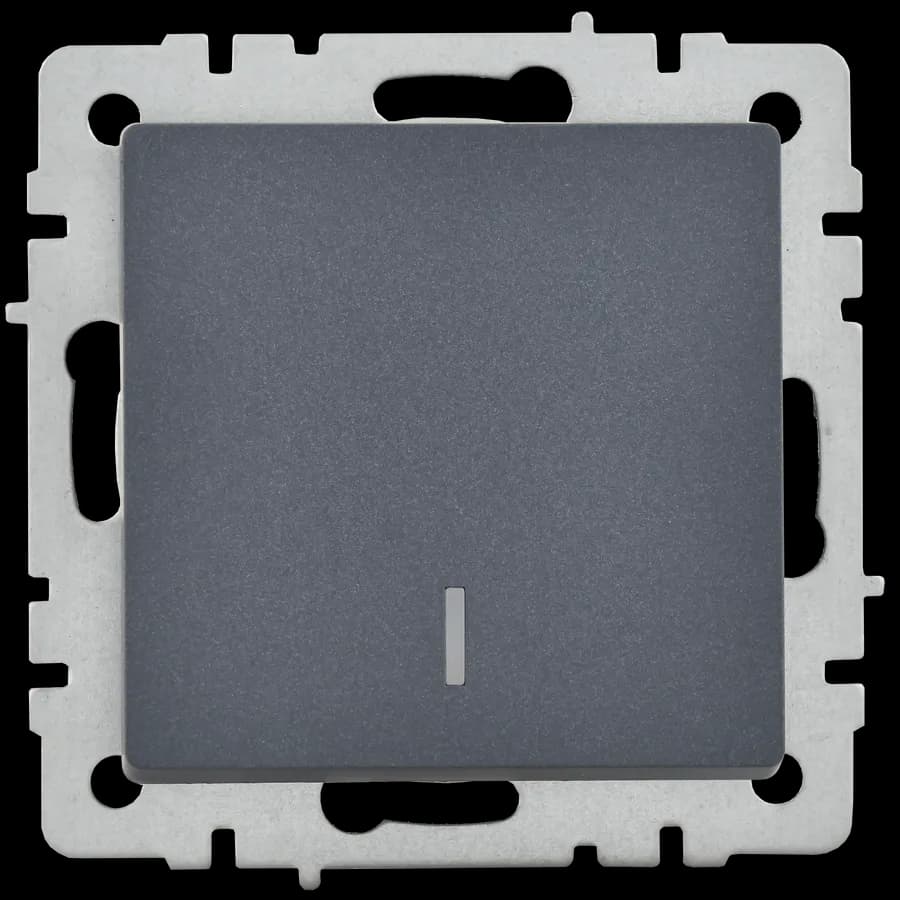 Выключатель 1-клавишный с подсветкой IEK BRITE BR-V10-1-10-K35 (маренго), фото 3