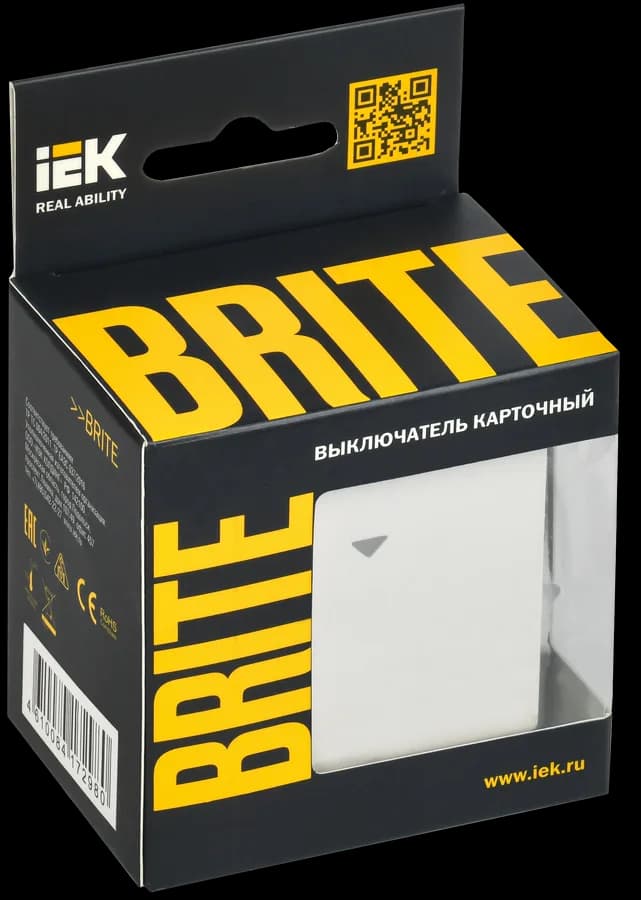 Выключатель 1-клавишный IEK BRITE BR-V11-0-10-K01 (белый), фото 2