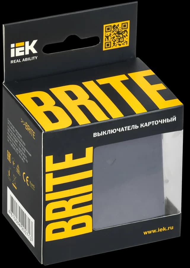 Выключатель 1-клавишный IEK BRITE BR-V11-0-10-K35 (маренго), фото 2
