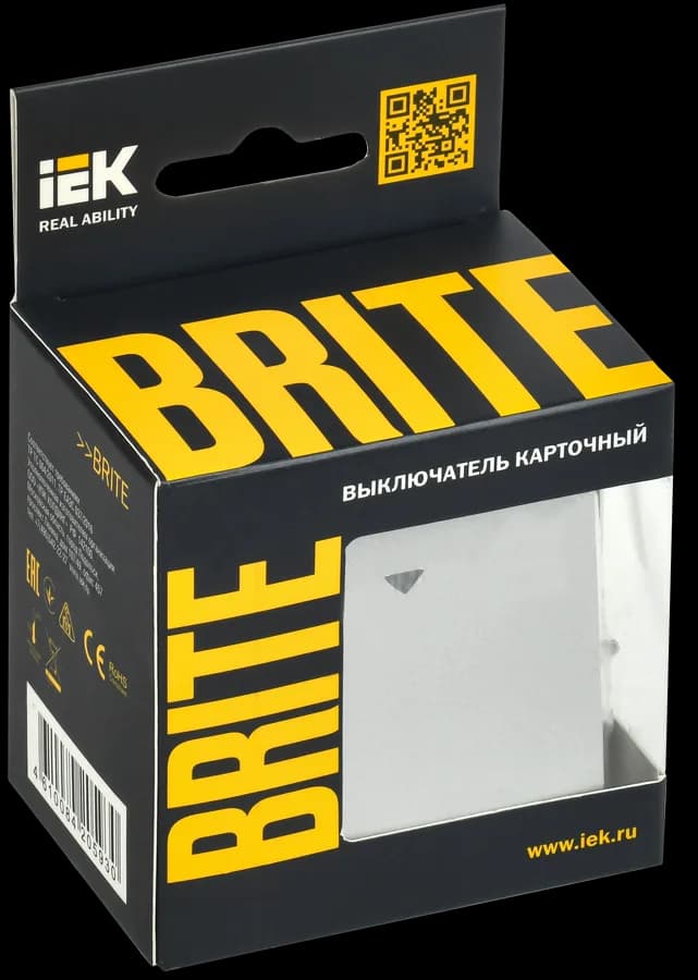 Выключатель 1-клавишный IEK BRITE BR-V11-0-10-K47 (алюминий), фото 2
