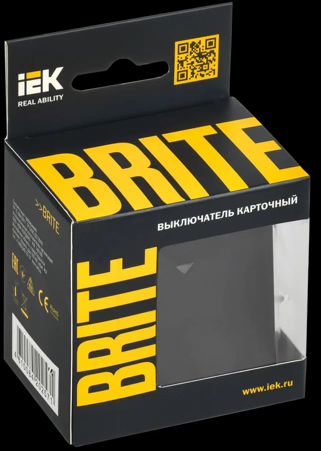 Выключатель 1-клавишный IEK BRITE BR-V11-0-10-K53 (графит), фото 2