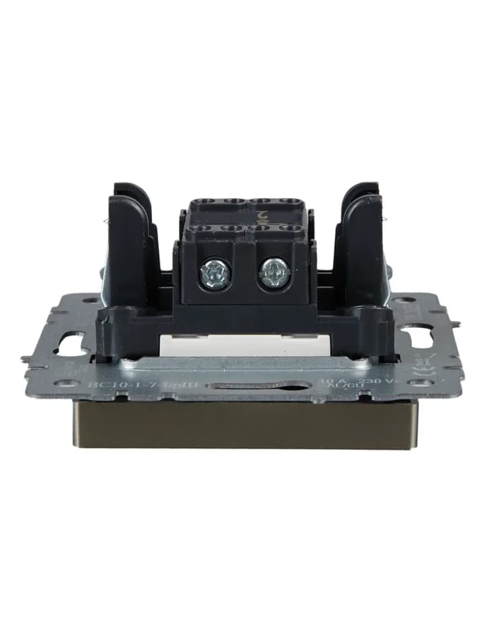 Выключатель 1-клавишный проходной с подсветкой IEK BRITE BR-V12-1-10-K37 (шампань), фото 4