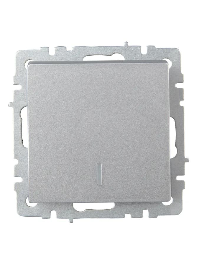 Выключатель 1-клавишный проходной с подсветкой IEK BRITE BR-V12-1-10-K47 (алюминий), фото 3