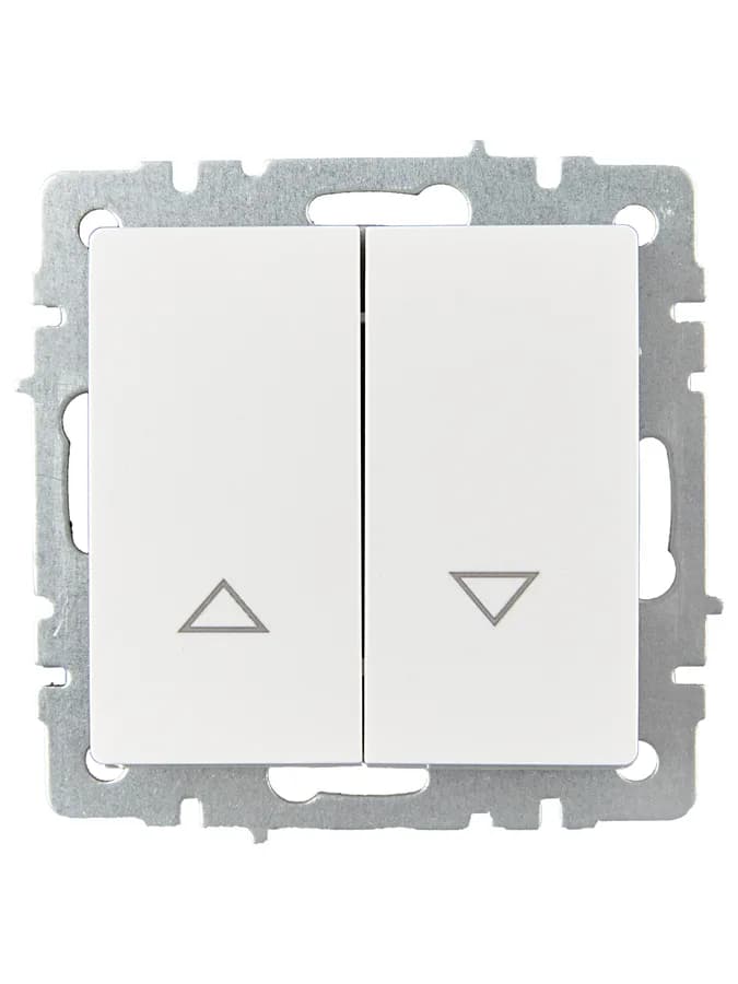 Выключатель 2-клавишный для жалюзи IEK BRITE BR-V15-0-10-K01 (белый), фото 2