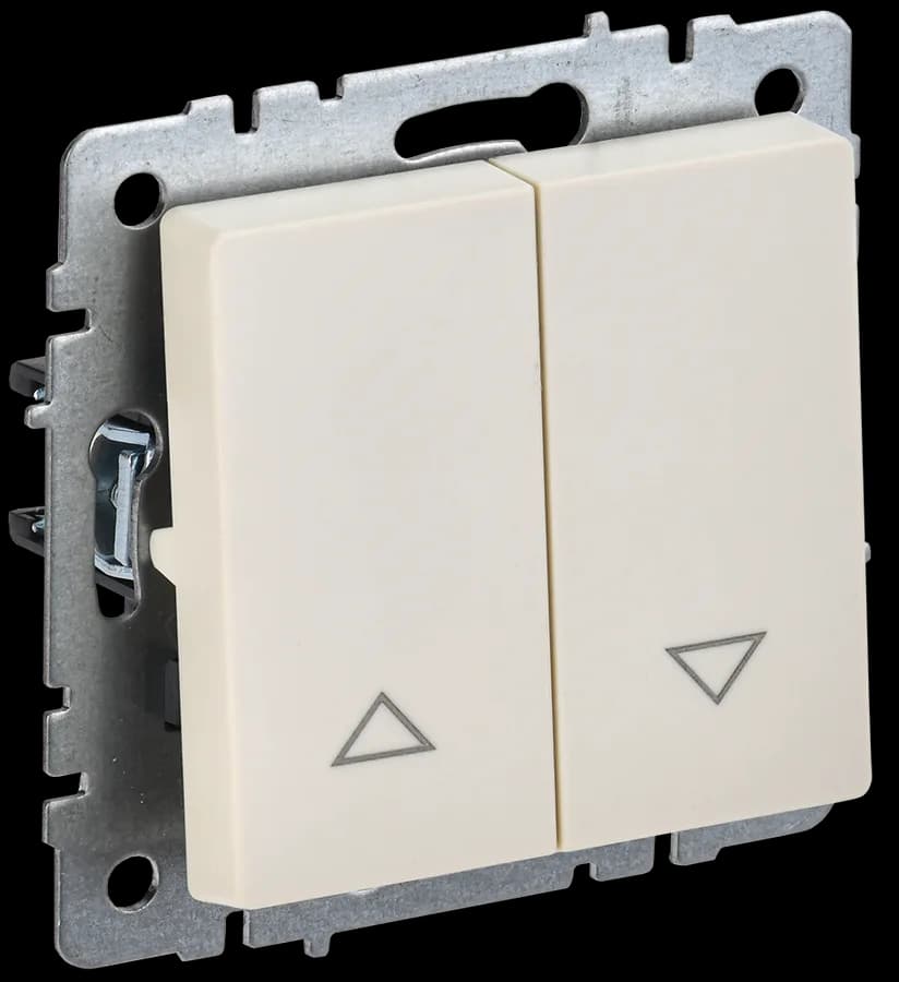 Выключатель 2-клавишный для жалюзи IEK BRITE BR-V15-0-10-K10 (бежевый)