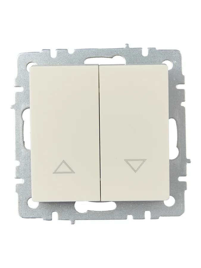 Выключатель 2-клавишный для жалюзи IEK BRITE BR-V15-0-10-K10 (бежевый), фото 2