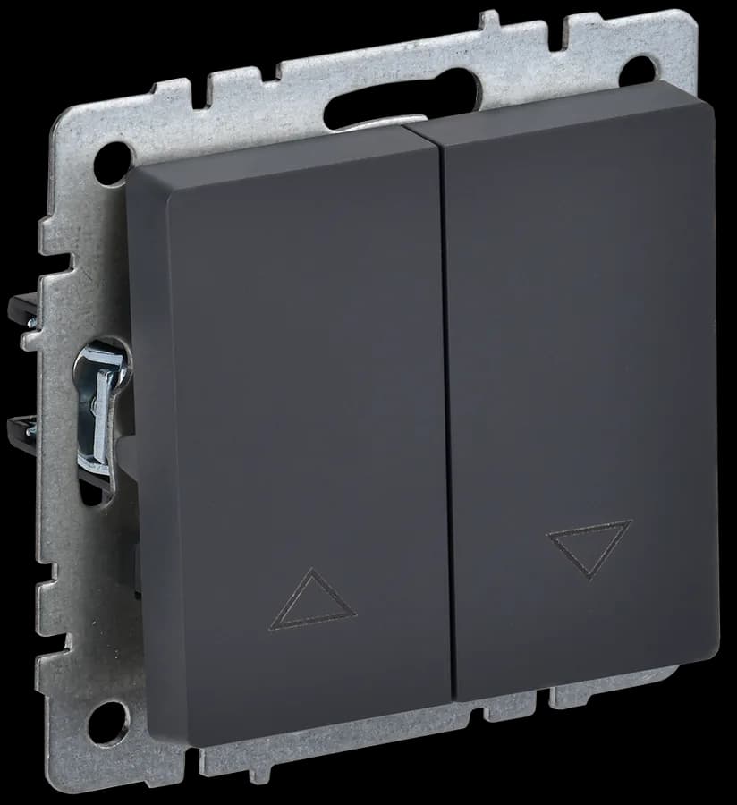 Выключатель 2-клавишный для жалюзи IEK BRITE BR-V15-0-10-K53 (графит)
