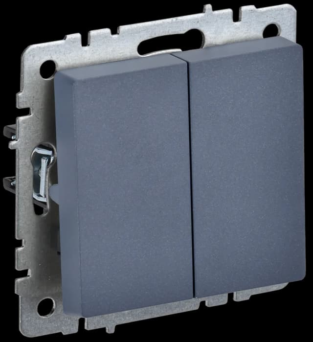 Выключатель 2-клавишный IEK BRITE BR-V20-0-10-K35 (маренго)