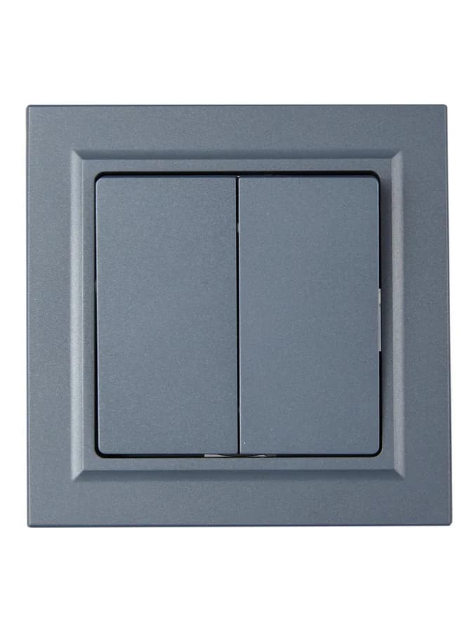 Выключатель 2-клавишный IEK BRITE BR-V20-0-10-K35-F (маренго), фото 3