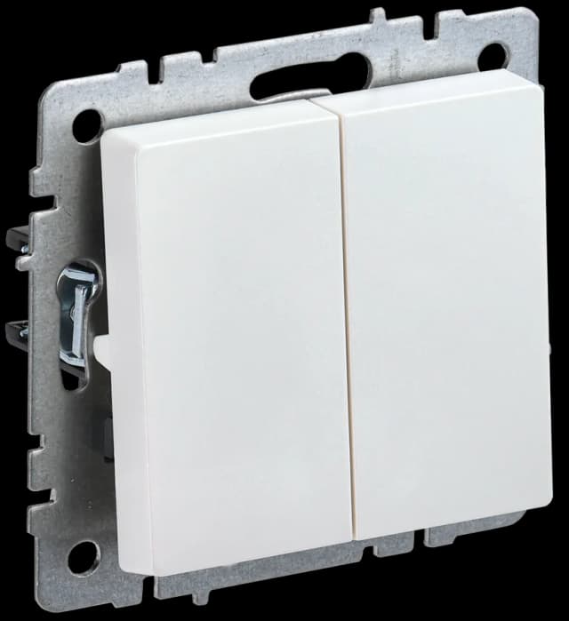 Выключатель 2-клавишный IEK BRITE BR-V20-0-10-K36 (жемчужный)
