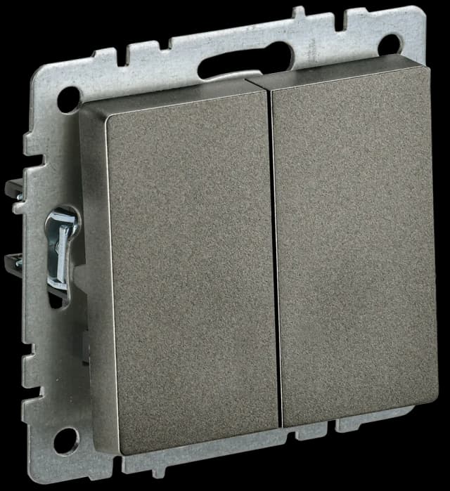 Выключатель 2-клавишный IEK BRITE BR-V20-0-10-K45 (бронза)