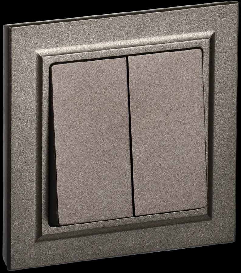 Выключатель 2-клавишный IEK BRITE BR-V20-0-10-K45-F (бронза)