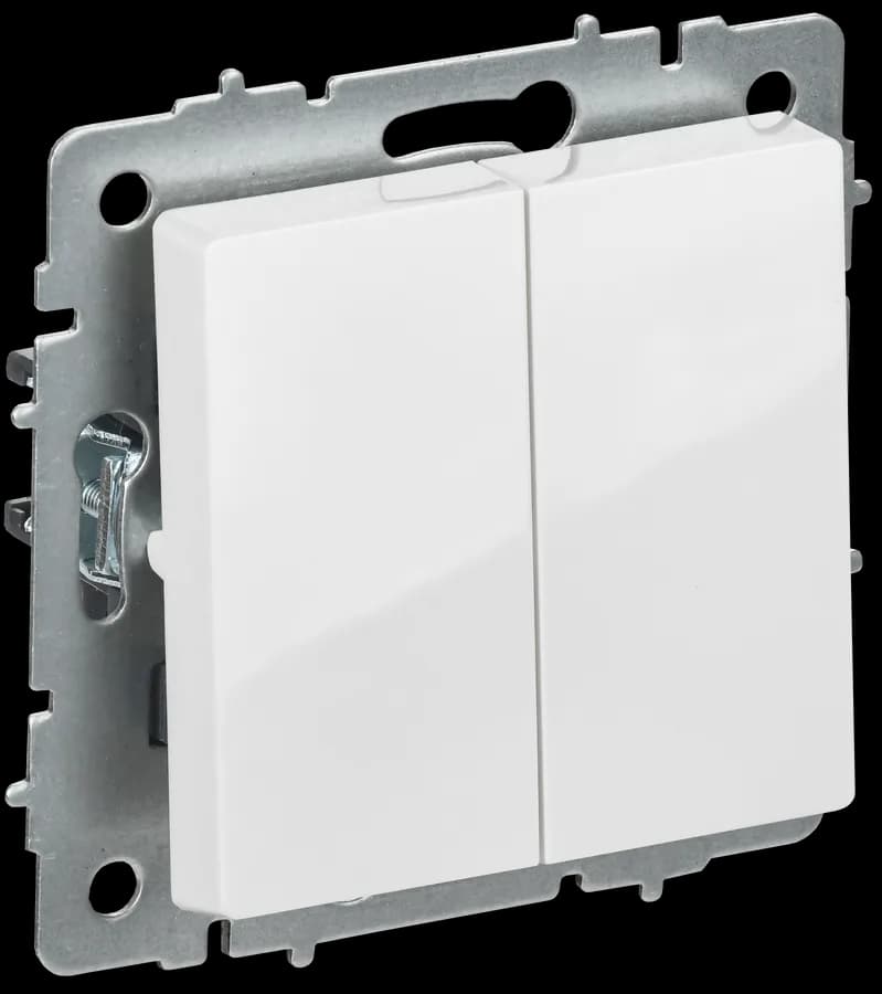 Выключатель 2-клавишный перекрестный IEK BRITE BR-V23-0-10-K01 (белый)