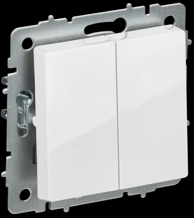 Выключатель 2-клавишный перекрестный IEK BRITE BR-V23-0-10-K01 (белый)