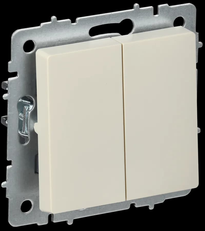 Выключатель 2-клавишный перекрестный IEK BRITE BR-V23-0-10-K10 (бежевый)