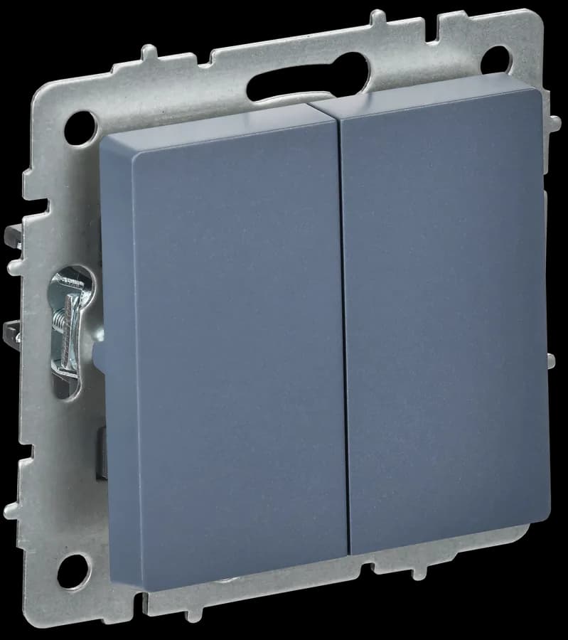 Выключатель 2-клавишный перекрестный IEK BRITE BR-V23-0-10-K35 (маренго)