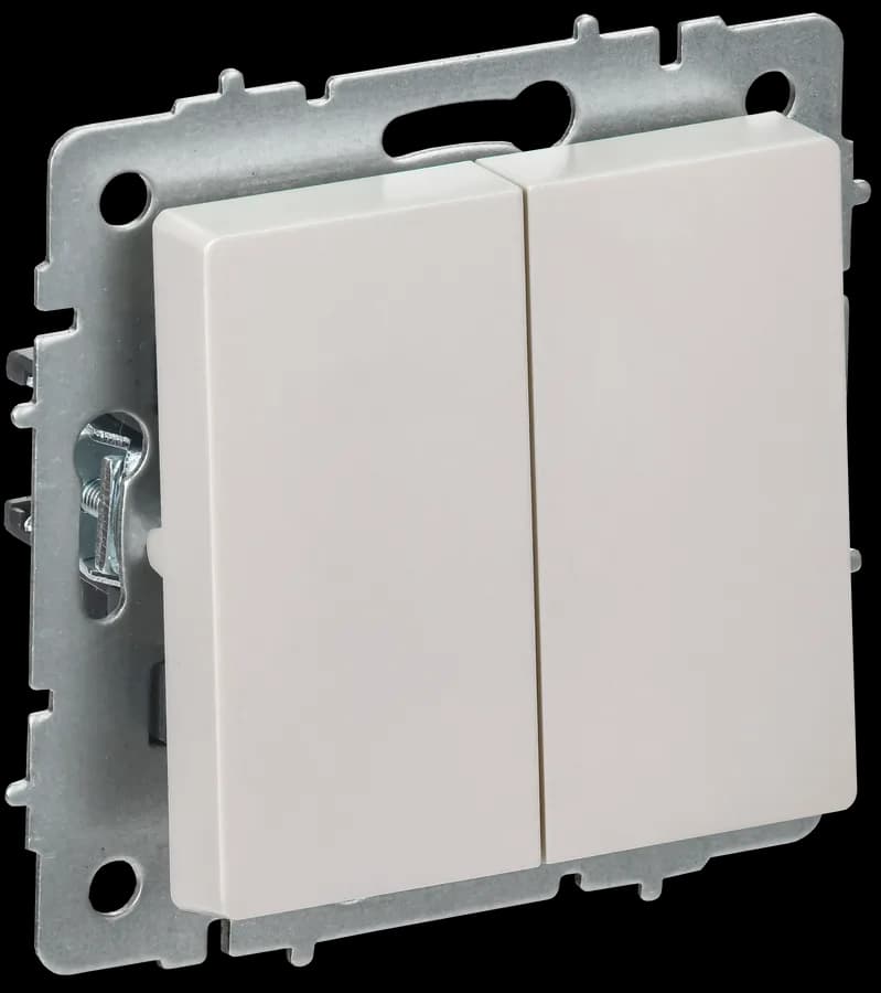 Выключатель 2-клавишный перекрестный IEK BRITE BR-V23-0-10-K36 (жемчужный)