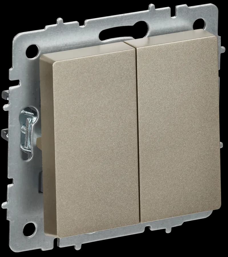 Выключатель 2-клавишный перекрестный IEK BRITE BR-V23-0-10-K37 (шампань)