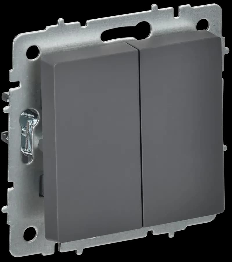 Выключатель 2-клавишный перекрестный IEK BRITE BR-V23-0-10-K53 (графит)