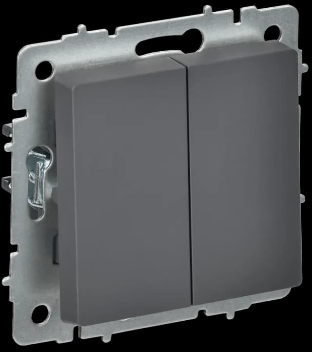Выключатель 2-клавишный перекрестный IEK BRITE BR-V23-0-10-K53 (графит)