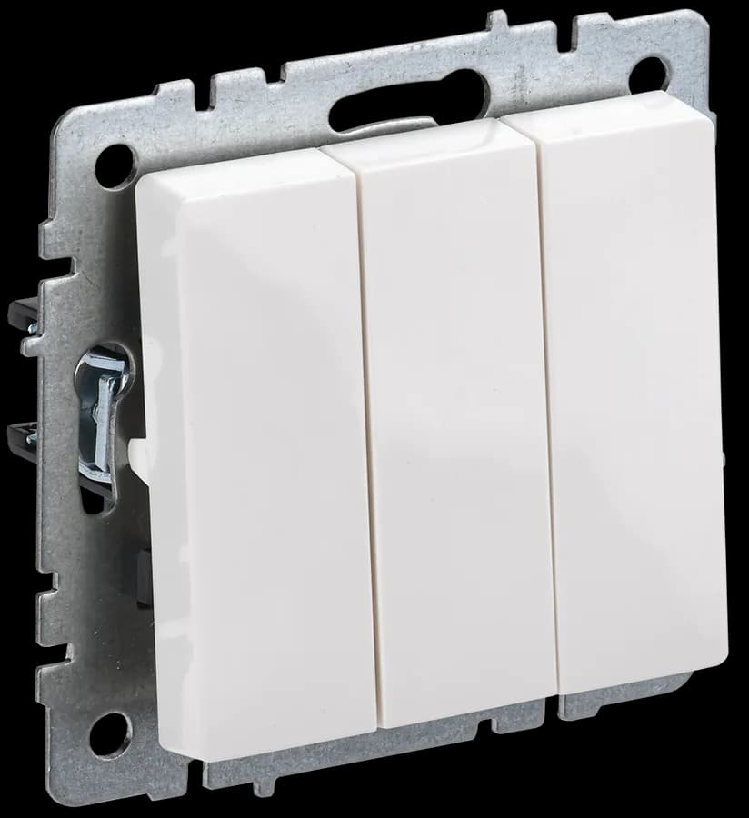 Выключатель 3-клавишный IEK BRITE BR-V30-0-10-K01 (белый)
