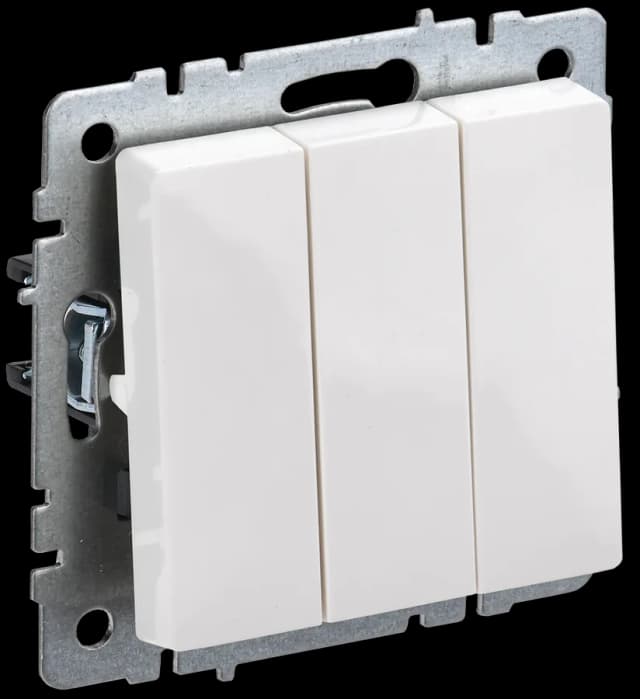Выключатель 3-клавишный IEK BRITE BR-V30-0-10-K01 (белый)