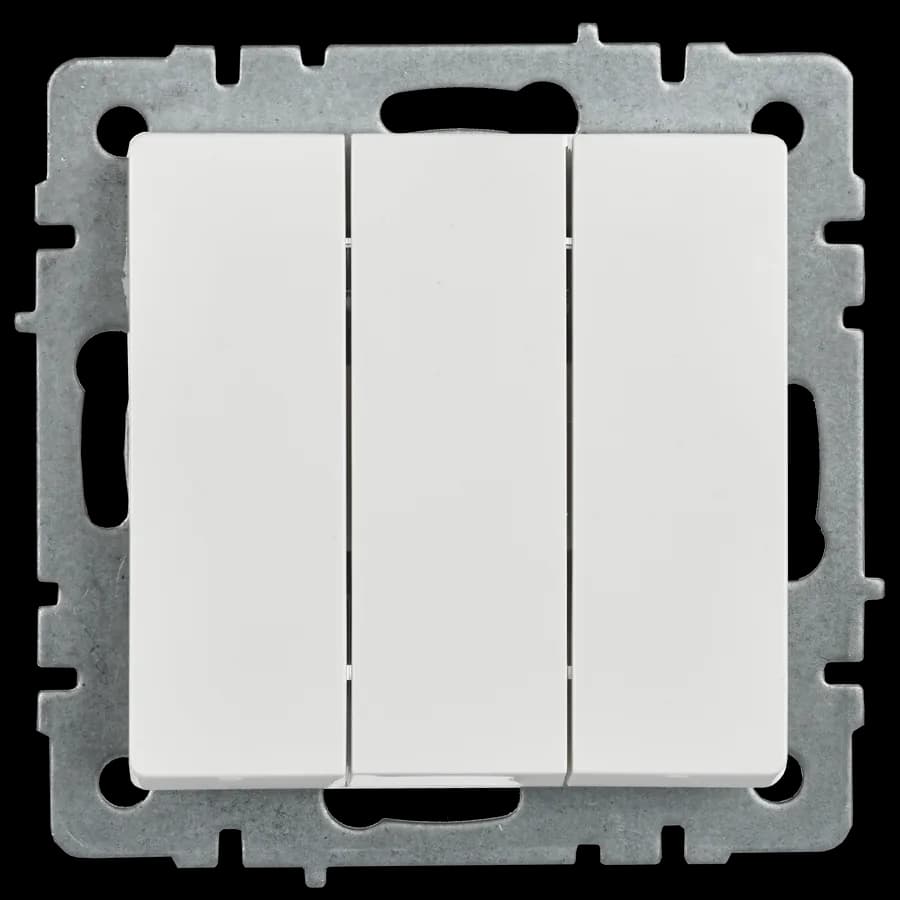 Выключатель 3-клавишный IEK BRITE BR-V30-0-10-K01 (белый), фото 3