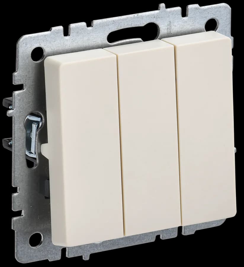 Выключатель 3-клавишный IEK BRITE BR-V30-0-10-K10 (бежевый)