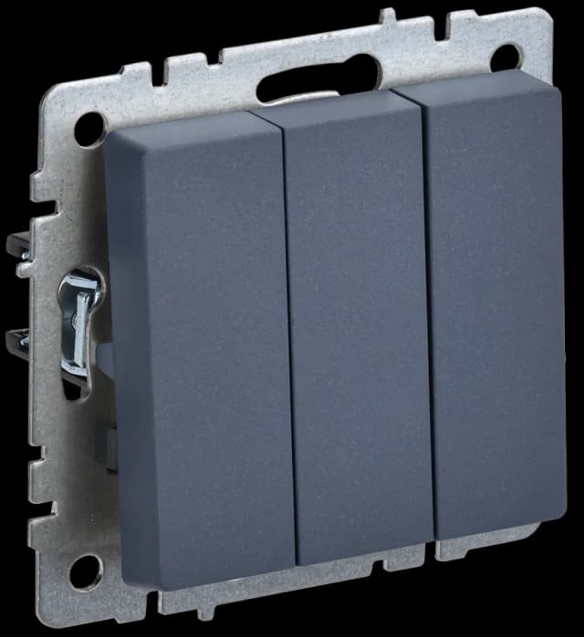 Выключатель 3-клавишный IEK BRITE BR-V30-0-10-K35 (маренго)
