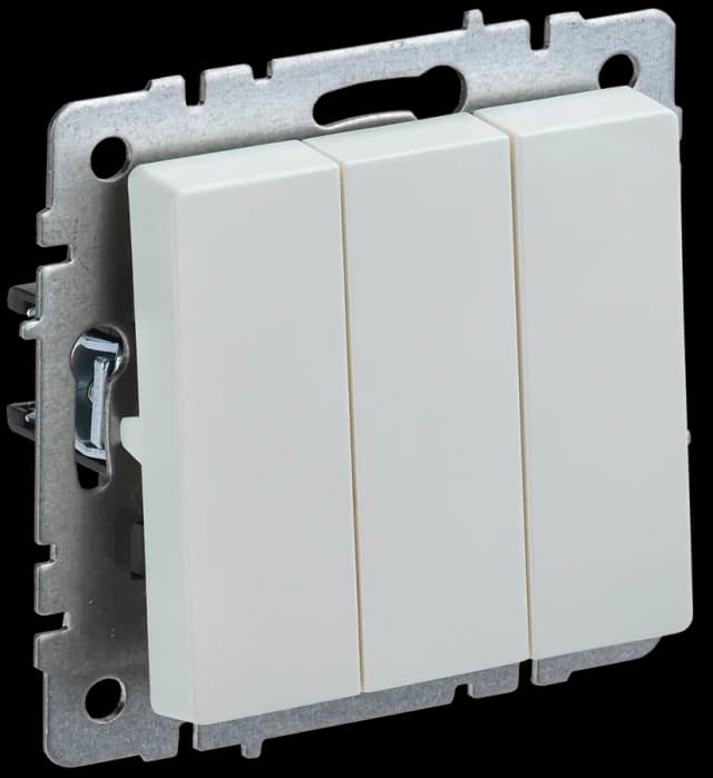 Выключатель 3-клавишный IEK BRITE BR-V30-0-10-K36 (жемчужный)