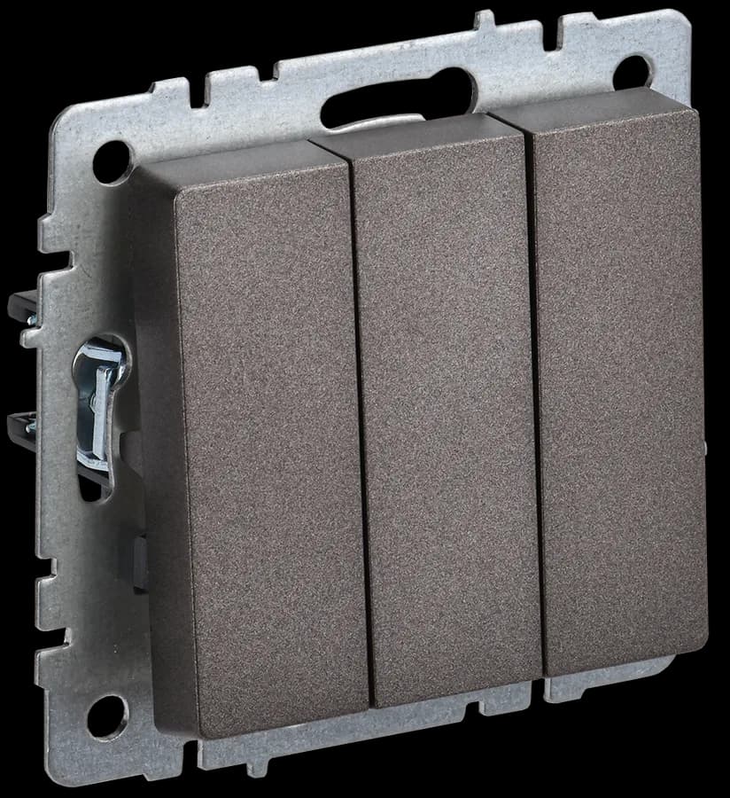 Выключатель 3-клавишный IEK BRITE BR-V30-0-10-K45 (бронза)