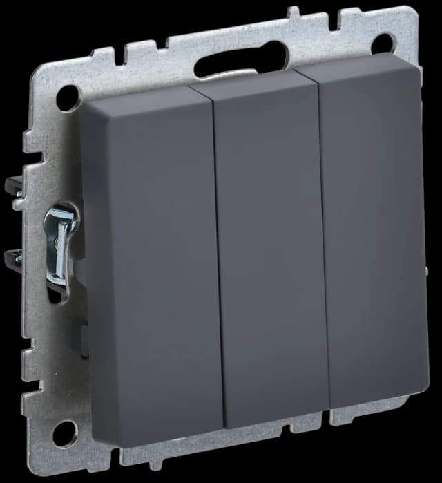 Выключатель 3-клавишный IEK BRITE BR-V30-0-10-K53 (графит)