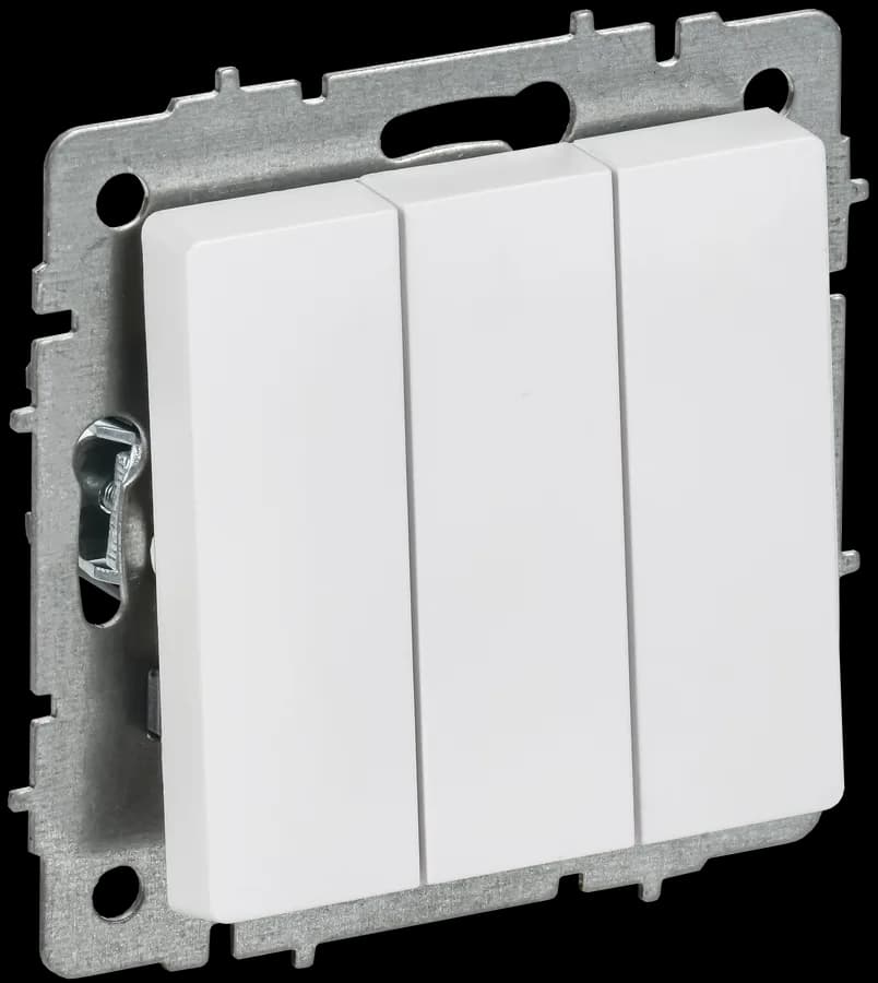Выключатель 3-клавишный IEK BRITE BR-V30-0-10-K91 (белый арктический)
