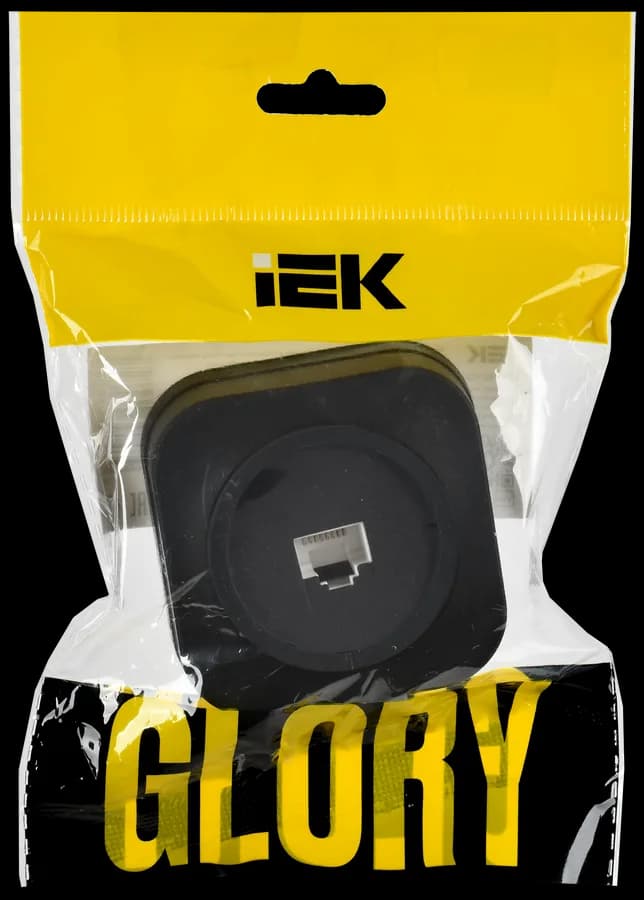 Розетка компьютерная IEK GLORY EKH10-K02M (черный), фото 2