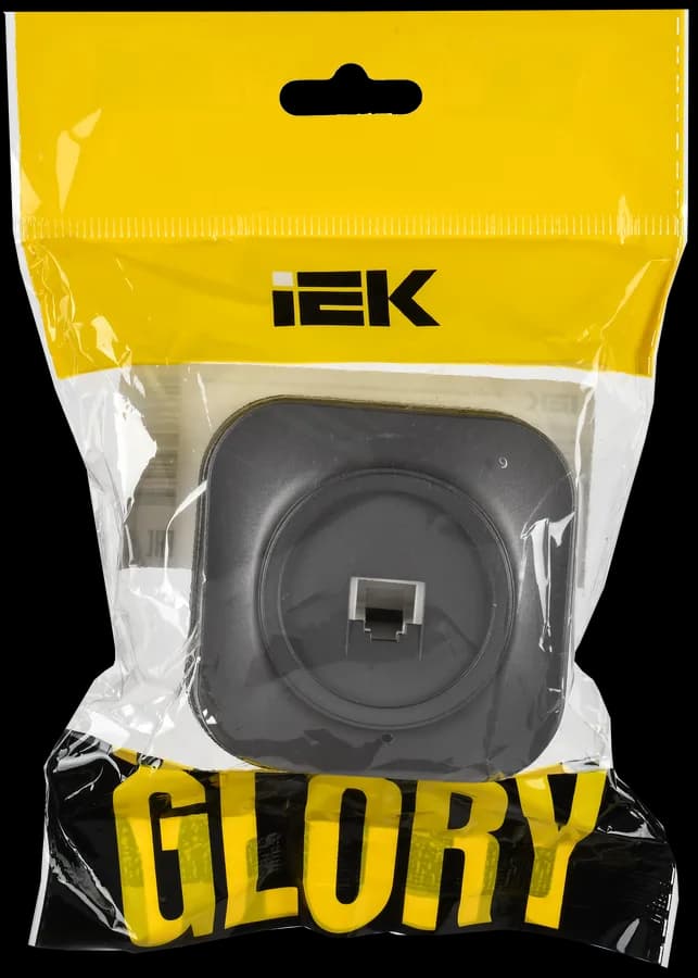 Розетка компьютерная IEK GLORY EKH10-K46M (сталь), фото 2