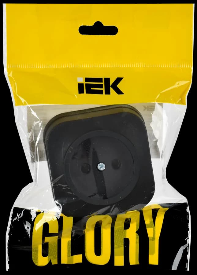 Розетка без заземления IEK GLORY ERH10-K02M-10 (черный), фото 2