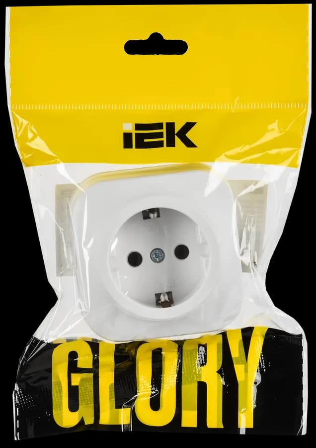 Розетка с заземлением IEK GLORY ERH11-K01M-16 (белый), фото 2