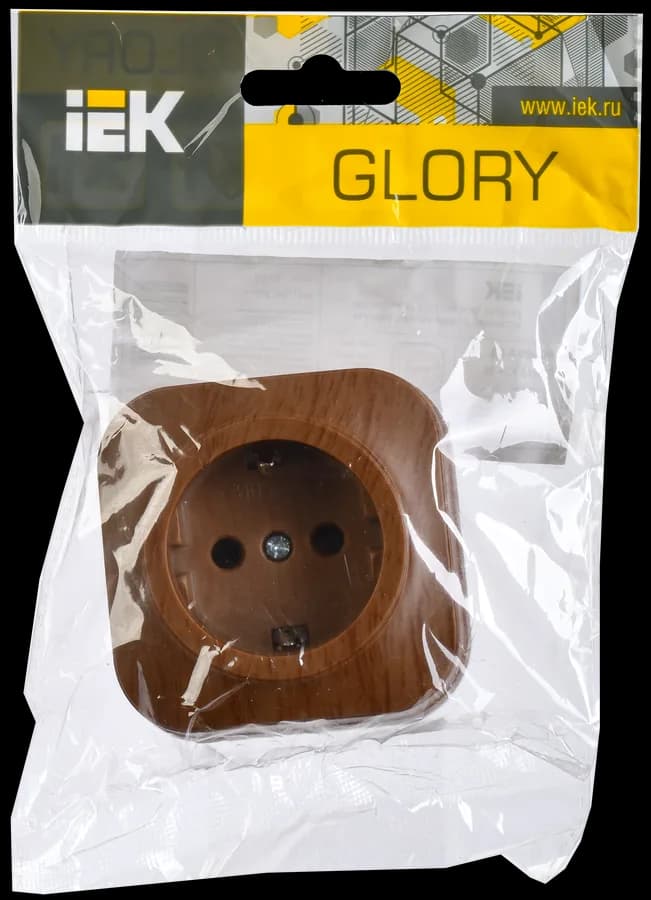 Розетка с заземлением IEK GLORY ERH11-K24-16 (дуб), фото 2