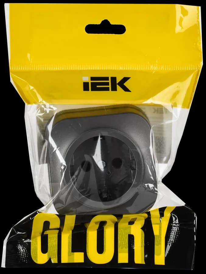Розетка с заземлением IEK GLORY ERH11-K46M-16 (сталь), фото 2