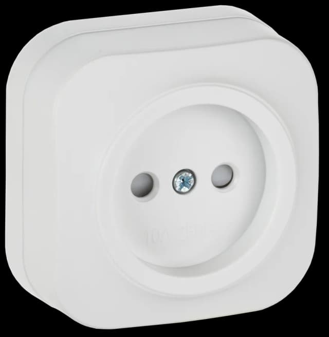 Розетка без заземления с защитными шторками IEK GLORY ERH13-K01M-10 (белый)