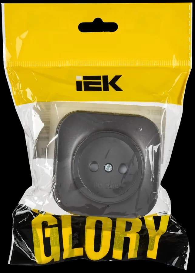 Розетка без заземления с защитными шторками IEK GLORY ERH13-K46M-10 (сталь), фото 2