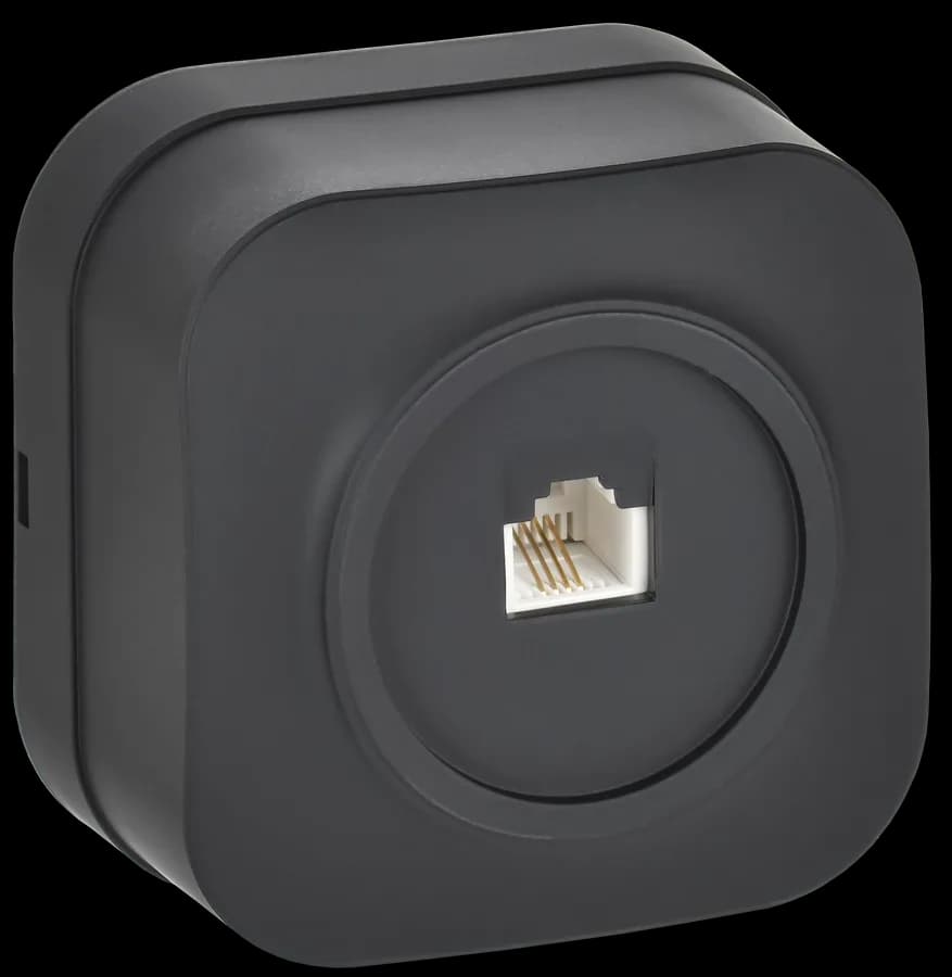 Розетка телефонная IEK GLORY ETH10-K02M (черный)