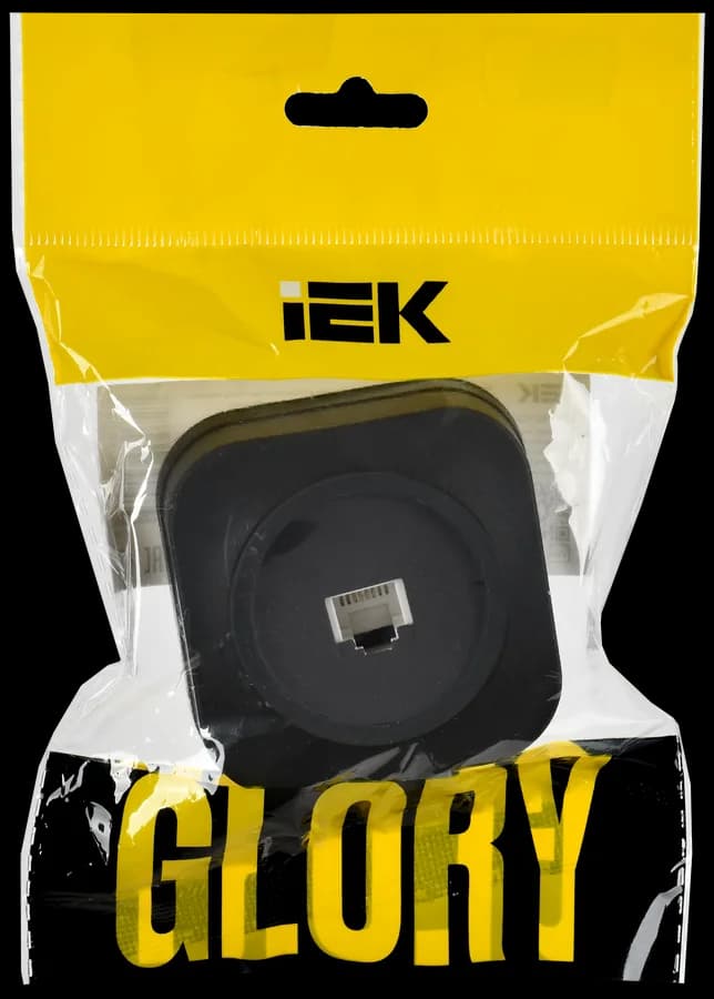 Розетка телефонная IEK GLORY ETH10-K02M (черный), фото 2