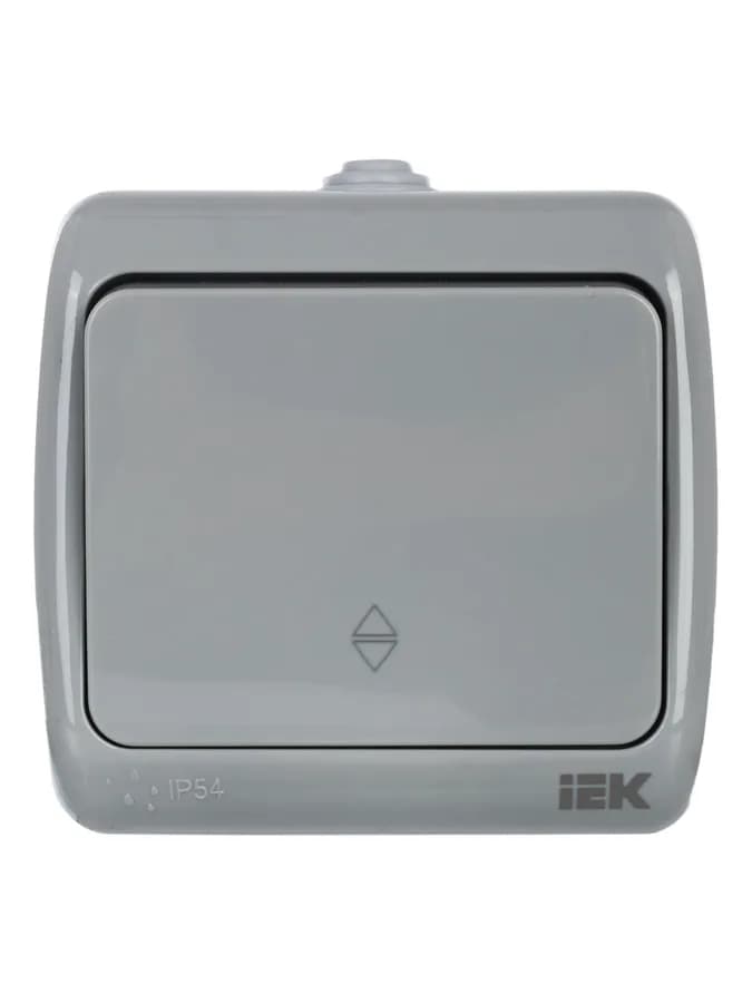 Выключатель 1-клавишный проходной наружный IEK EVA12-K03-10-54 (серый), фото 3