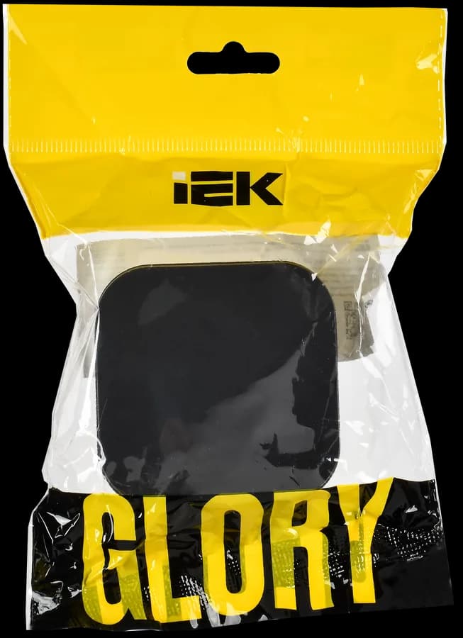 Выключатель 1-клавишный IEK GLORY EVH10-K02M-10 (черный), фото 2