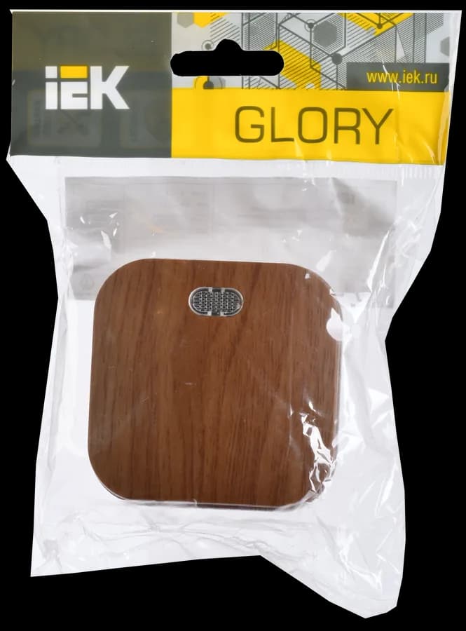 Выключатель 1-клавишный с подсветкой IEK GLORY EVH11-K24-10 (дуб), фото 2