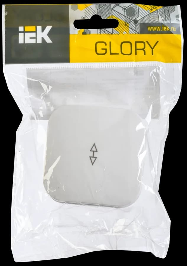 Выключатель 1-клавишный проходной IEK GLORY EVH12-K01-10 (белый), фото 2