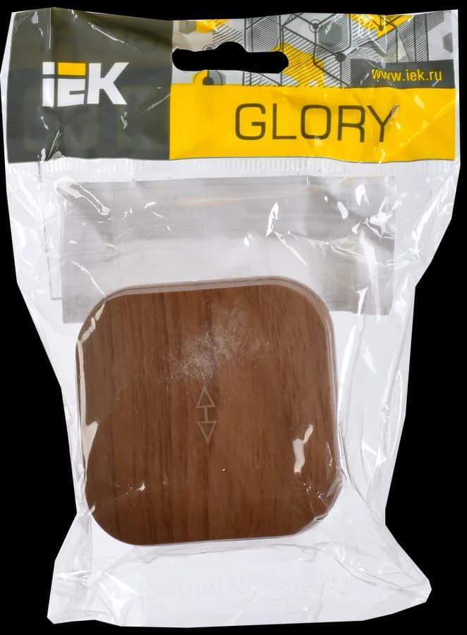 Выключатель 1-клавишный проходной IEK GLORY EVH12-K24-10 (дуб), фото 2